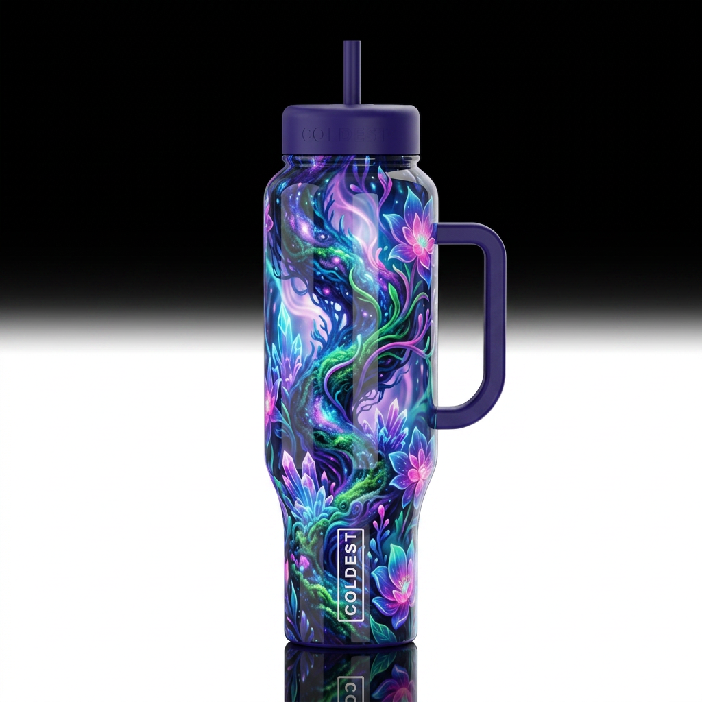 Conversation piece, glossy, trompe-l'œil, beautife... water bottle design