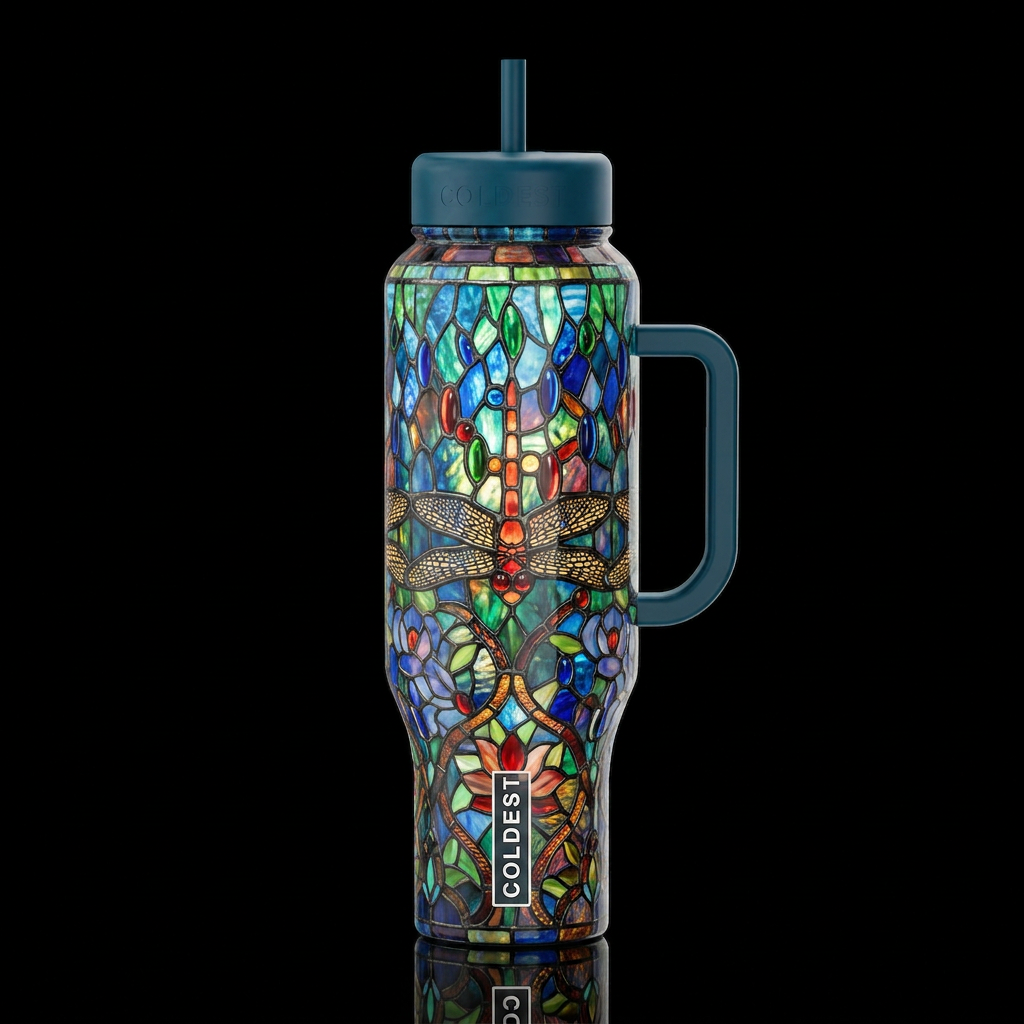 Conversation piece, glossy, trompe-l'œil, beautife... water bottle design
