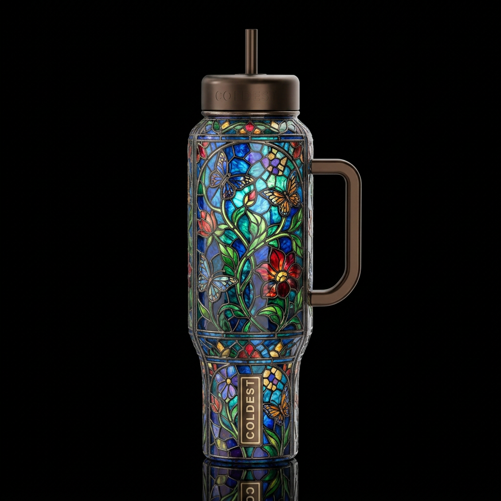 Conversation piece, glossy, trompe-l'œil, beautife... water bottle design