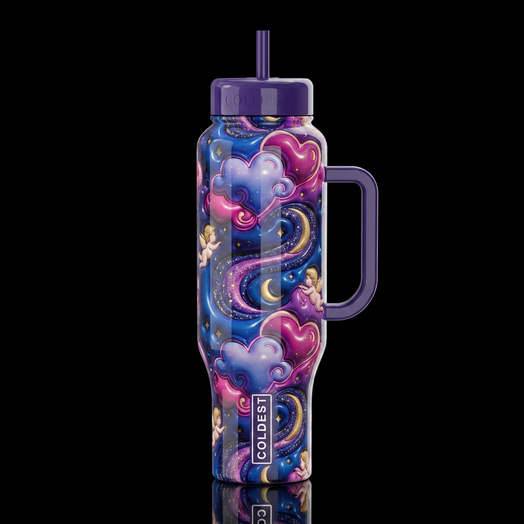 Mystic, glossy, trompe-l'œil, beautiferous,cartoon... water bottle design