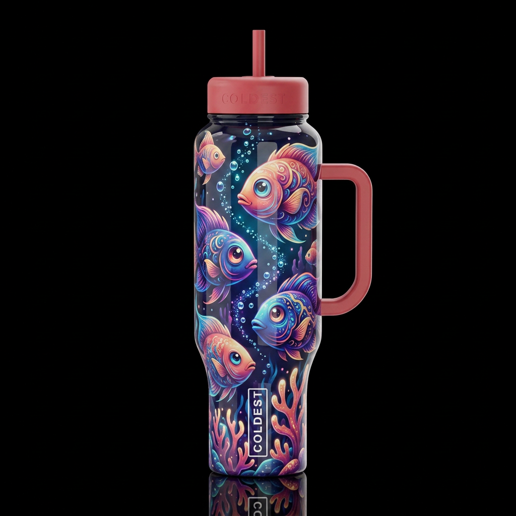 Mystic, glossy, trompe-l'œil, beautiferous,cartoon... water bottle design