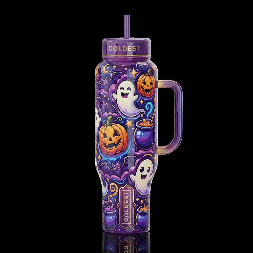 Mystic, glossy, trompe-l'œil, beautiferous, dreamy... water bottle design