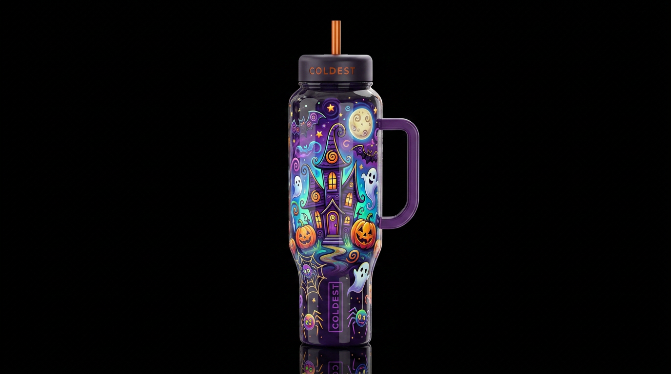 Mystic, glossy, trompe-l'œil, beautiferous, dreamy... water bottle design