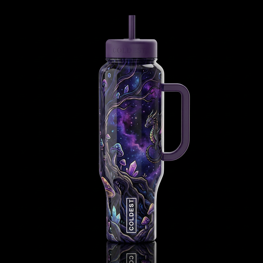 Mystique, glossy, trompe-l'œil, beautiferous, fant... water bottle design