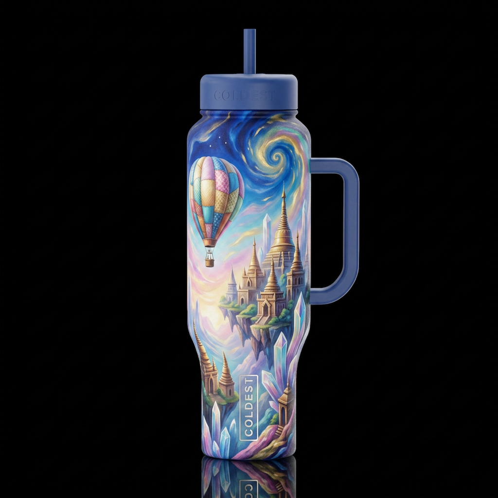 Dream voyage, trompe-l'œil, beautiferous,  dreamy water bottle design