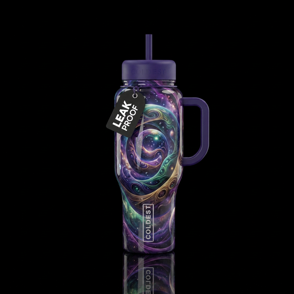 Nesting, glossy, trompe-l'œil, beautiferous and, d... water bottle design