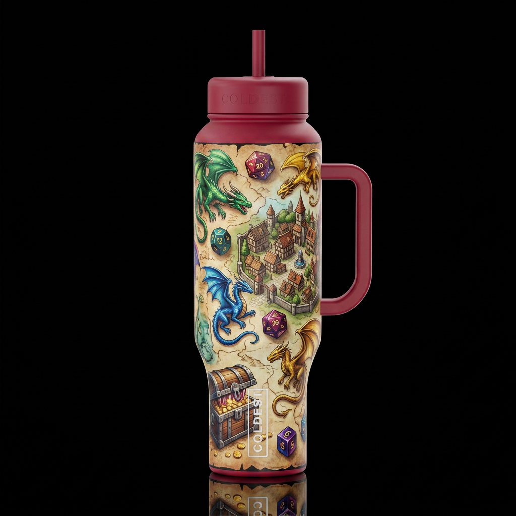 Tiny dragons ,glossy, trompe-l'œil, beautiferous, ... water bottle design