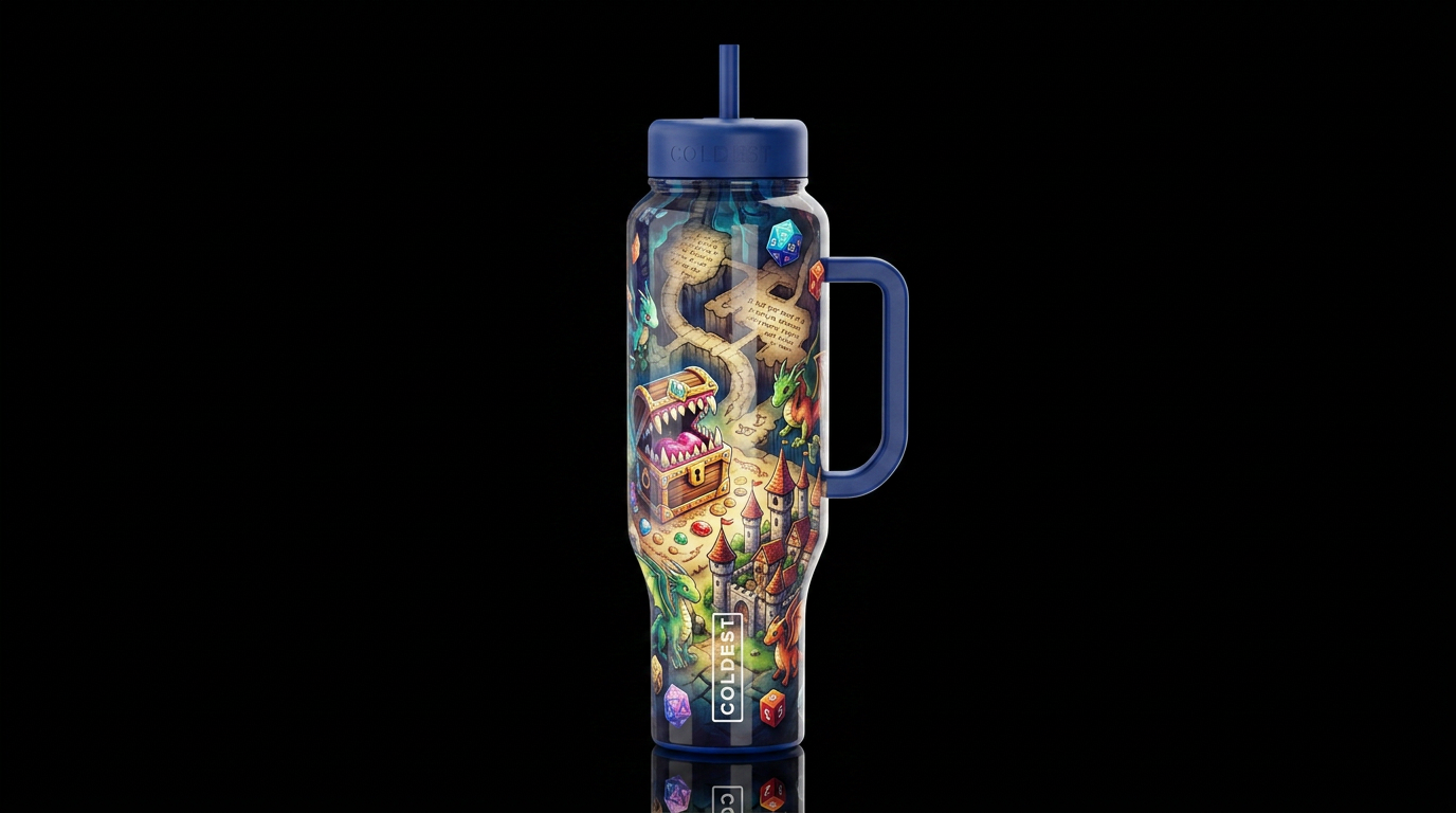Tiny dragons ,glossy, trompe-l'œil, beautiferous, ... water bottle design