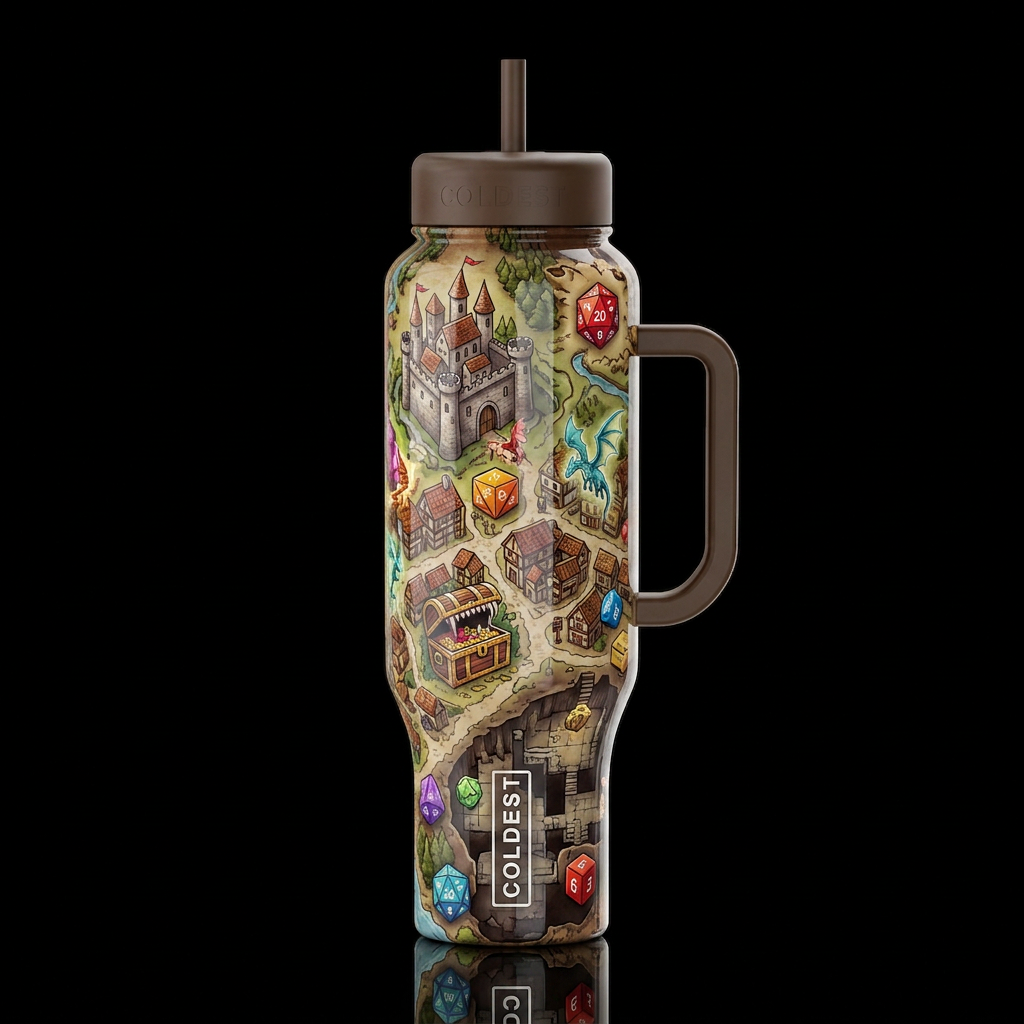 Tiny dragons ,glossy, trompe-l'œil, beautiferous, ... water bottle design