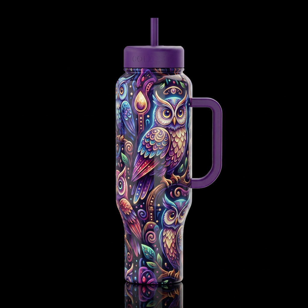 Cartoonish, dreamy eccentric, glossy, trompe-l'œil... water bottle design