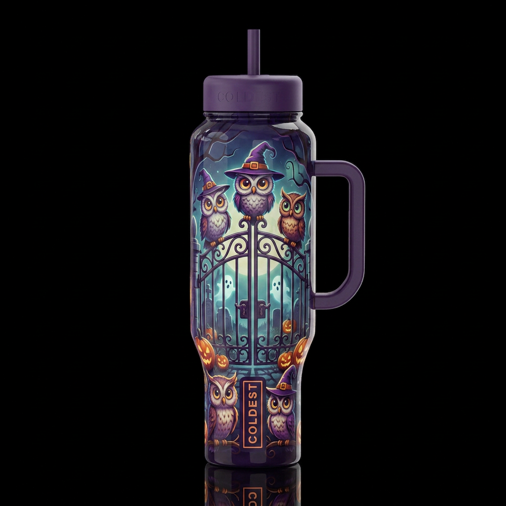 Cartoonish, dreamy eccentric, glossy, trompe-l'œil... water bottle design