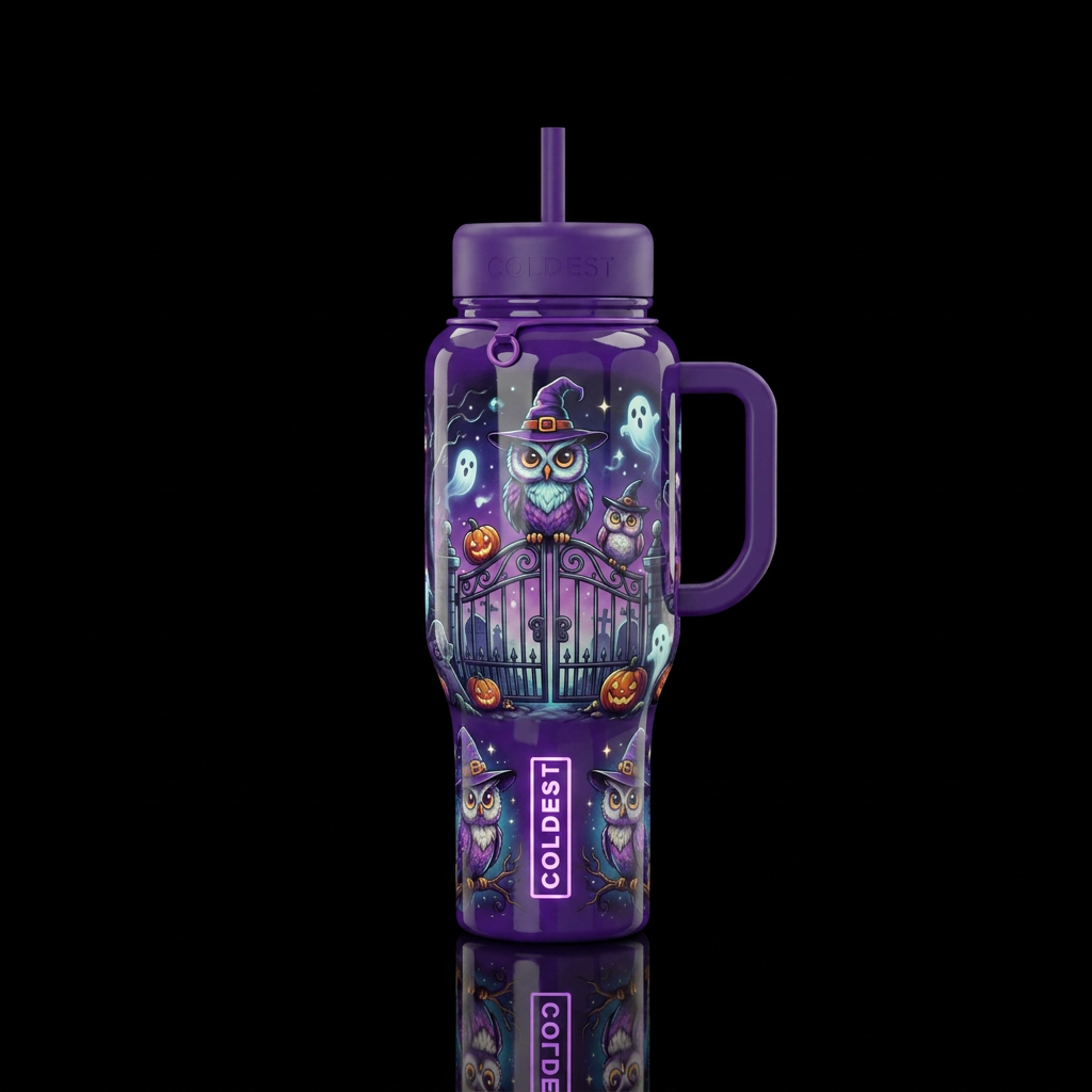 Cartoonish, dreamy eccentric, glossy, trompe-l'œil... water bottle design