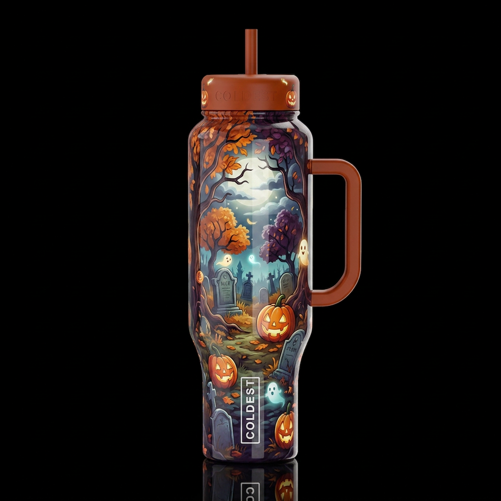 Cemetery on a brisk autumn evening close to Hallow... water bottle design
