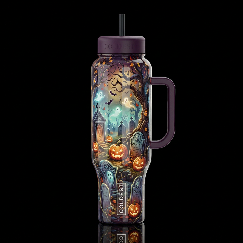 Cemetery on a brisk autumn evening close to Hallow... water bottle design