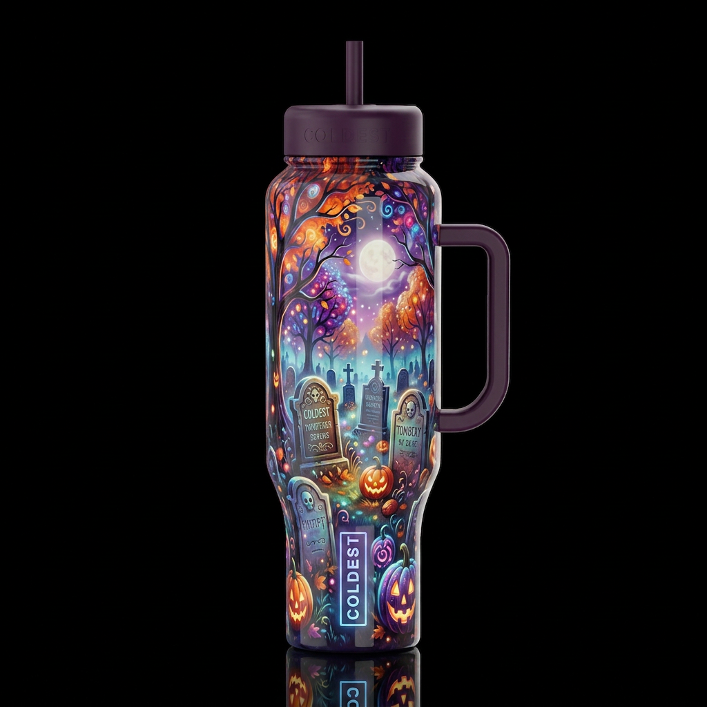 Cemetery on a brisk autumn evening close to Hallow... water bottle design