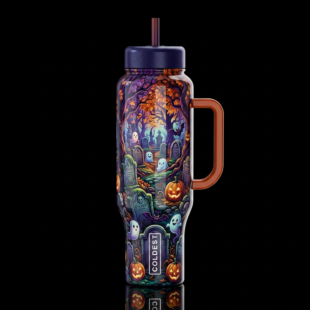 Cemetery on a brisk autumn evening close to Hallow... water bottle design
