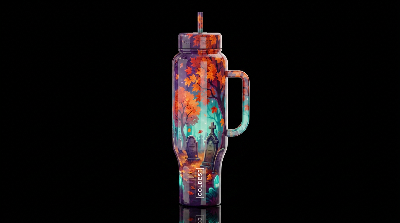 Cemetery on a brisk autumn evening close to Hallow... water bottle design