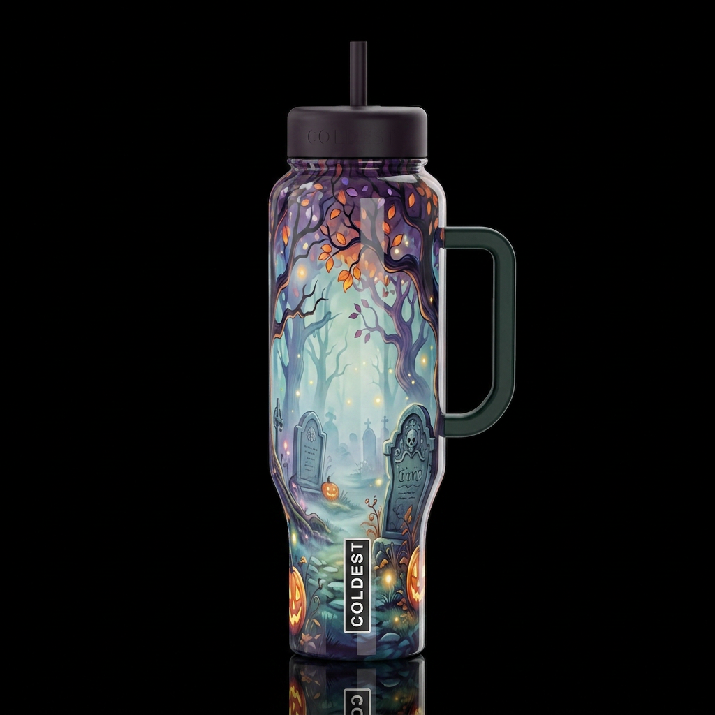 Cemetery on a brisk autumn evening close to Hallow... water bottle design
