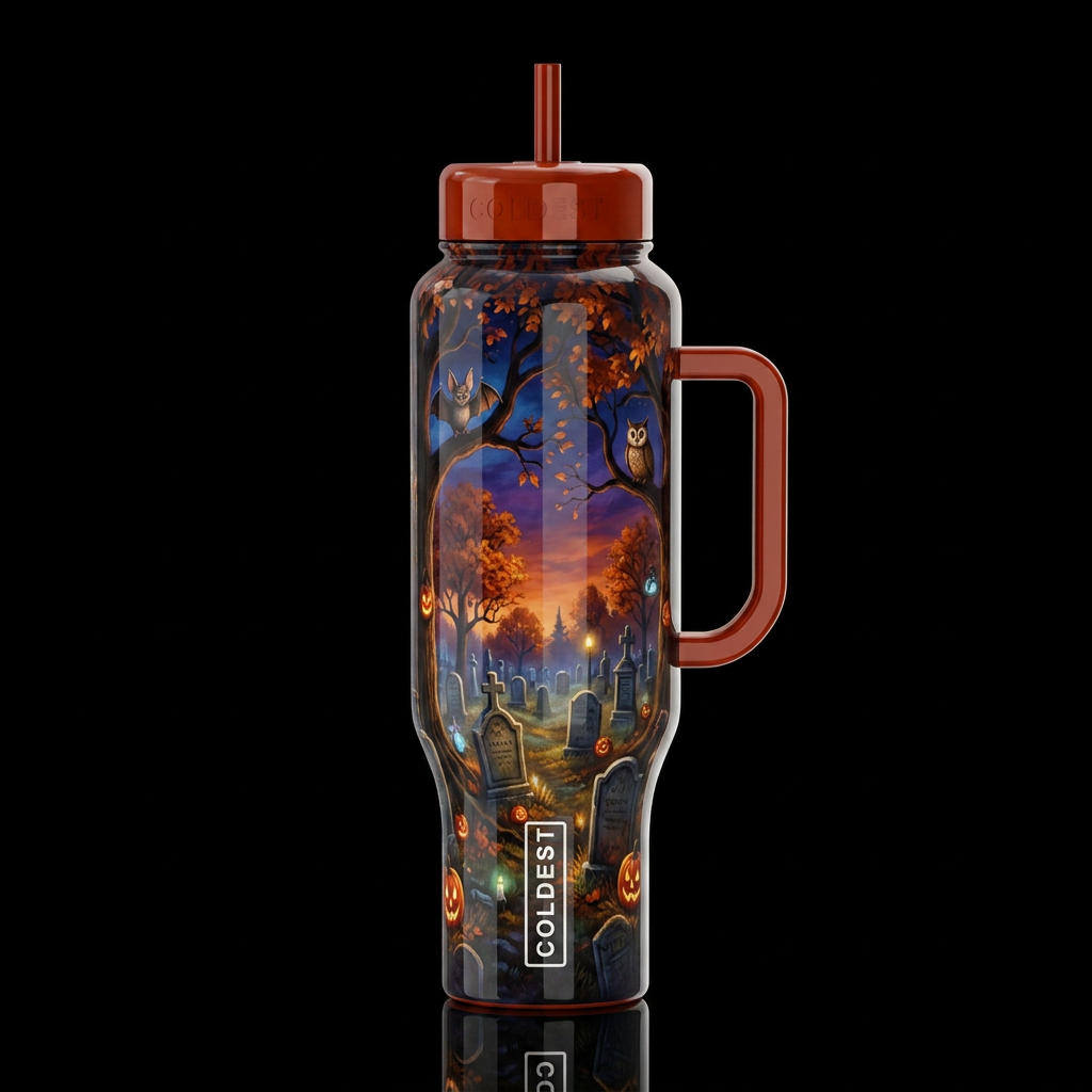 Cemetery on a brisk autumn evening close to Hallow... water bottle design