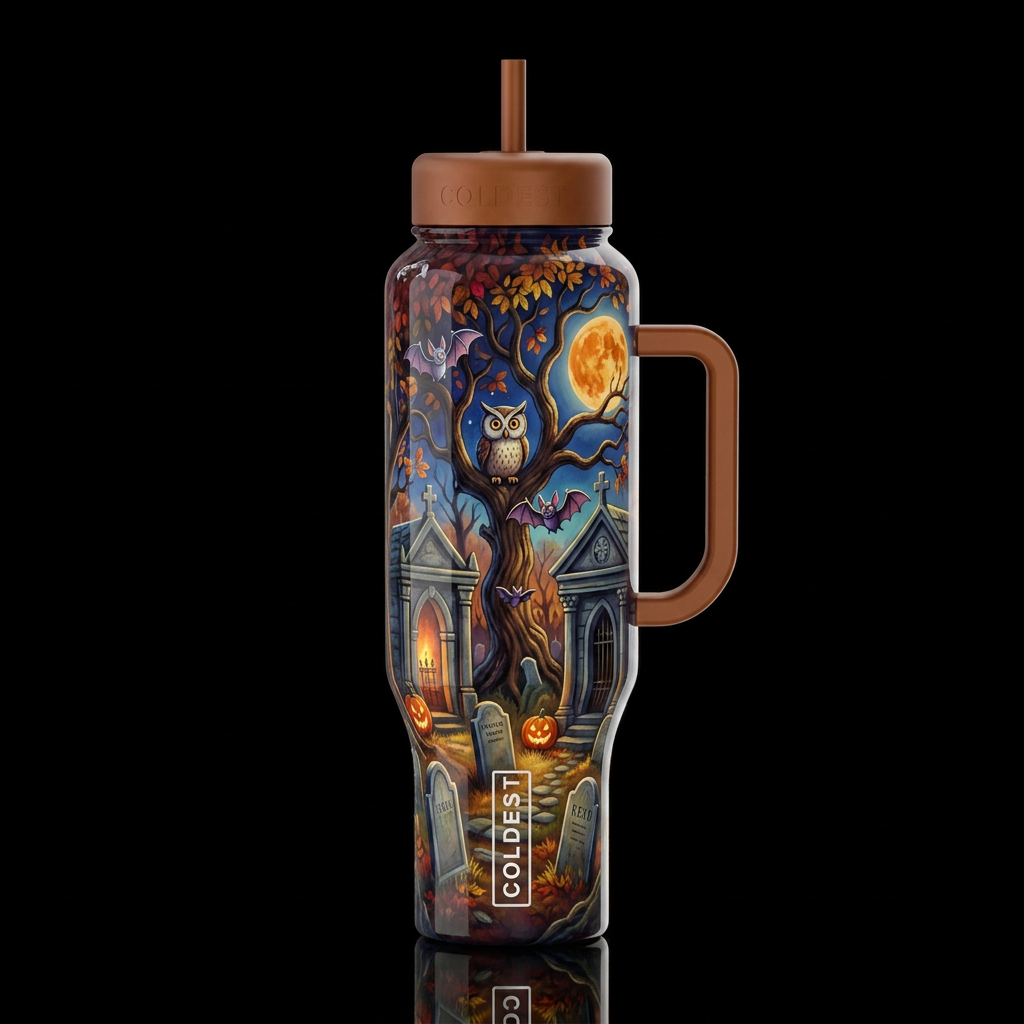 Cemetery on a brisk autumn evening close to Hallow... water bottle design