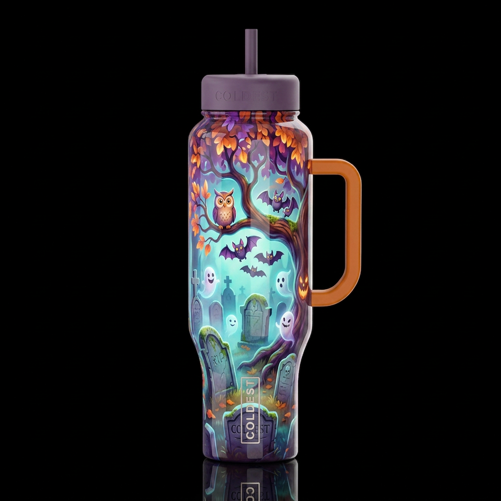 Cemetery on a brisk autumn evening close to Hallow... water bottle design
