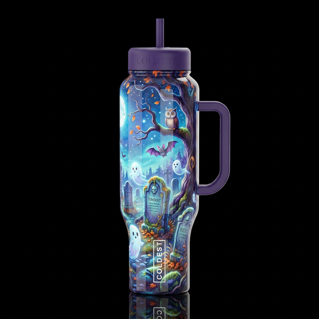 Cemetery on a brisk autumn evening close to Hallow... water bottle design