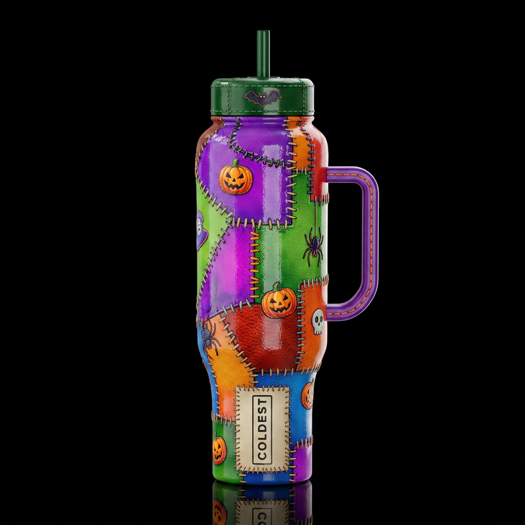 Canvas,Halloween, trompe-l'œil, beautiferous, glos... water bottle design