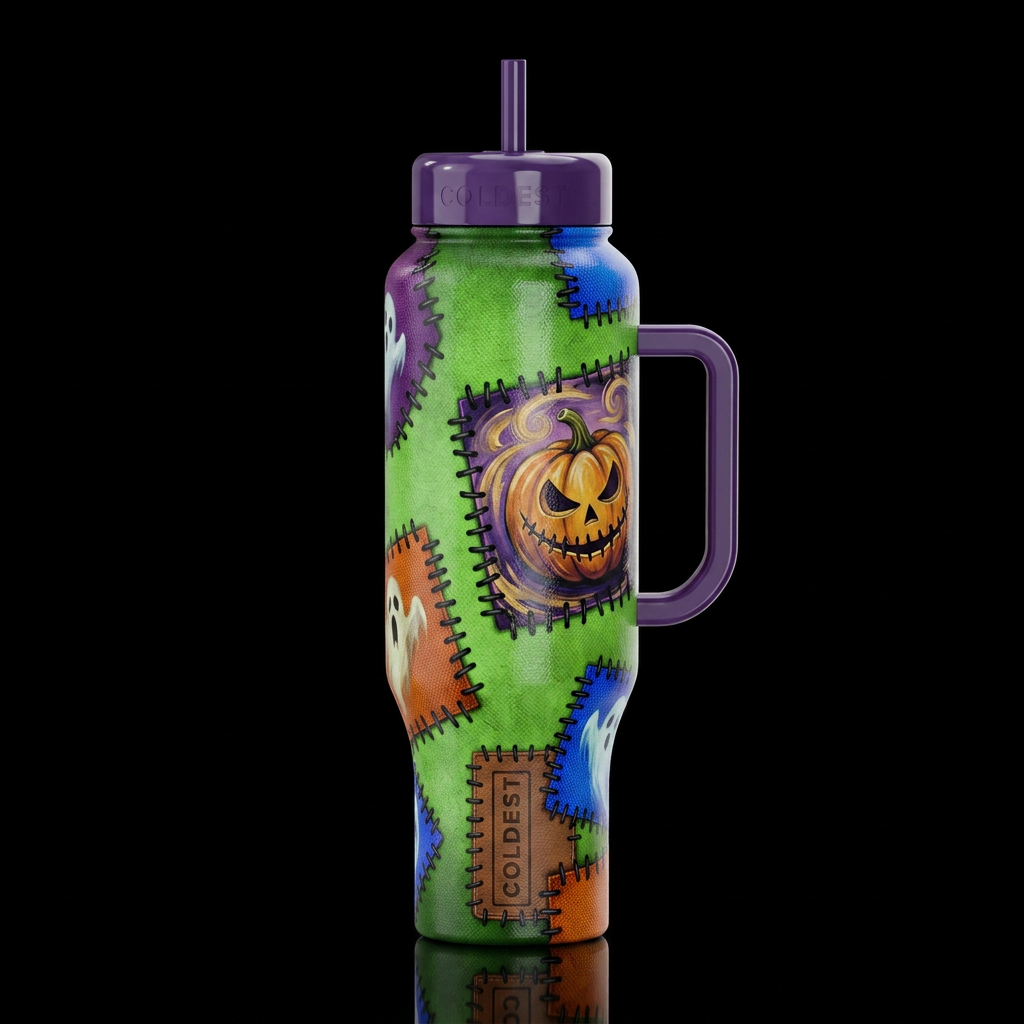 Canvas,Halloween, trompe-l'œil, beautiferous, glos... water bottle design