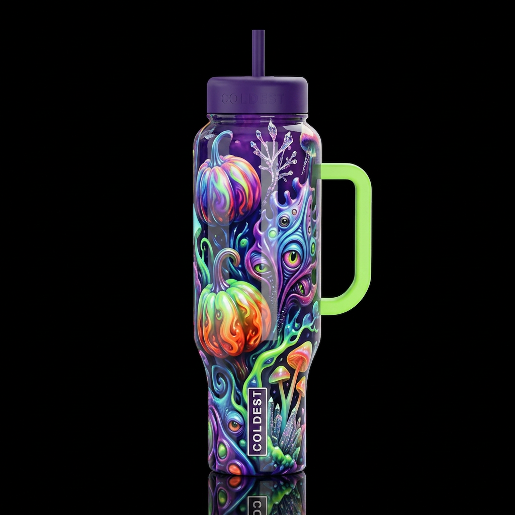 Mutant Halloween, glossy, trompe-l'œil, beautifero... water bottle design