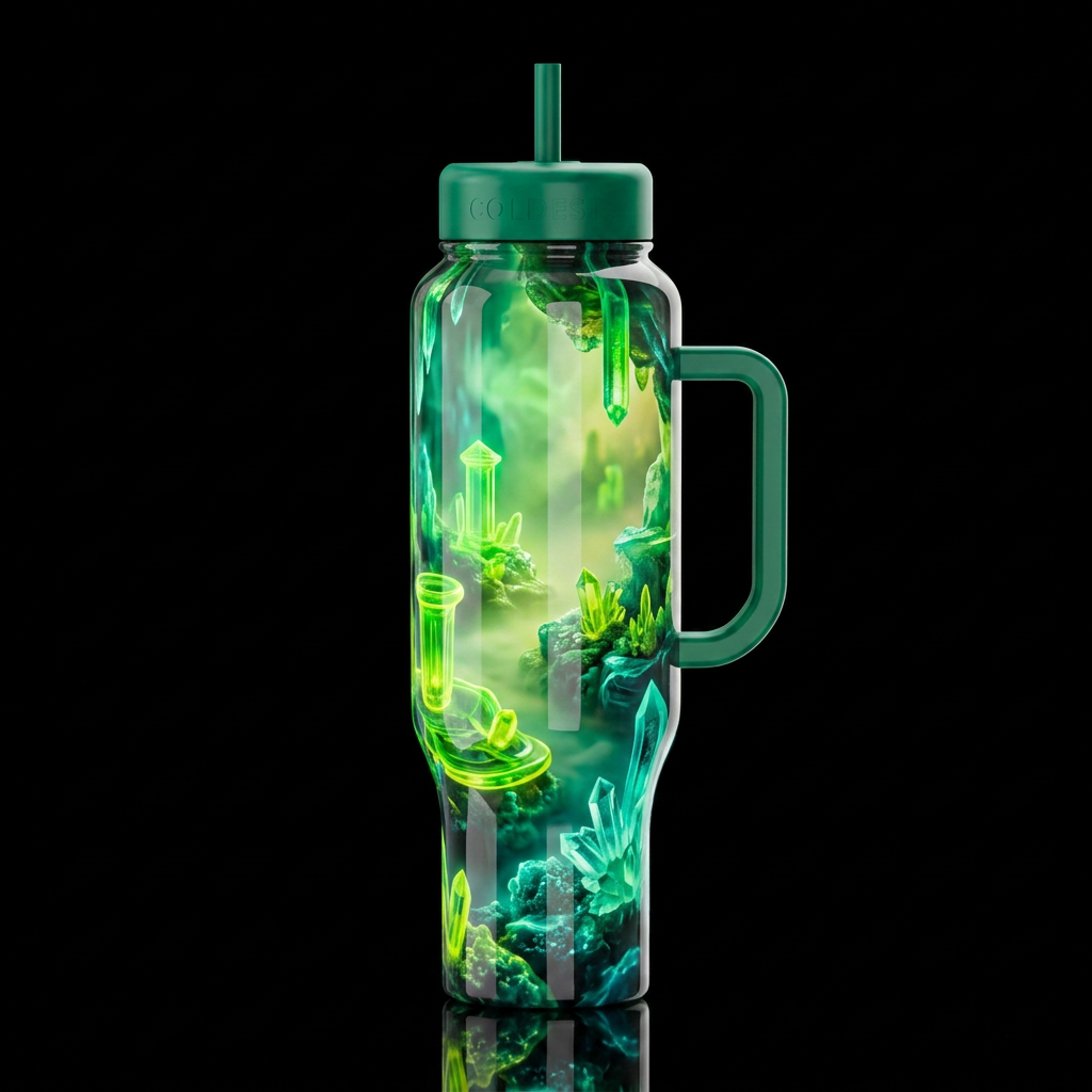 Uranium,, glossy, trompe-l'œil, beautiferous, drea... water bottle design