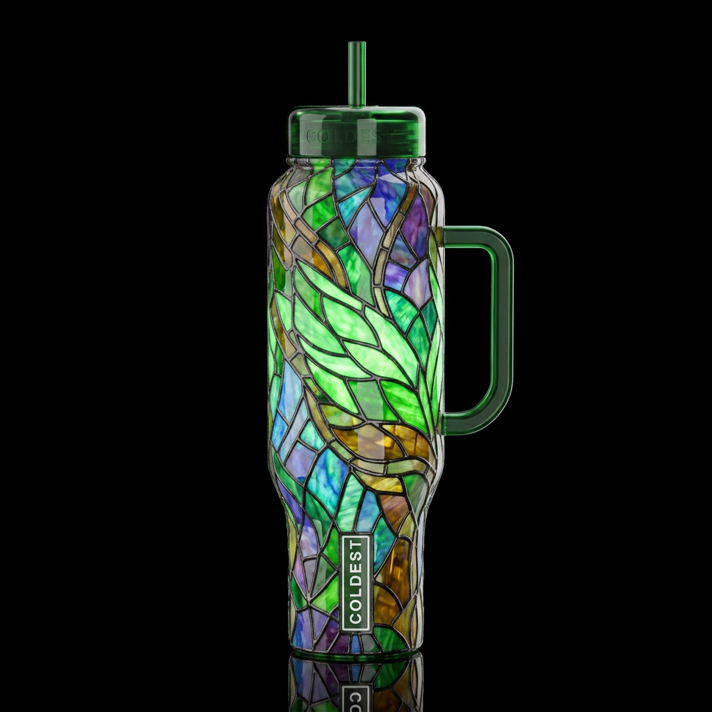 Uranium,, glossy, trompe-l'œil, beautiferous, drea... water bottle design