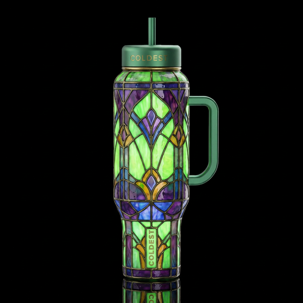 Uranium,, glossy, trompe-l'œil, beautiferous, drea... water bottle design
