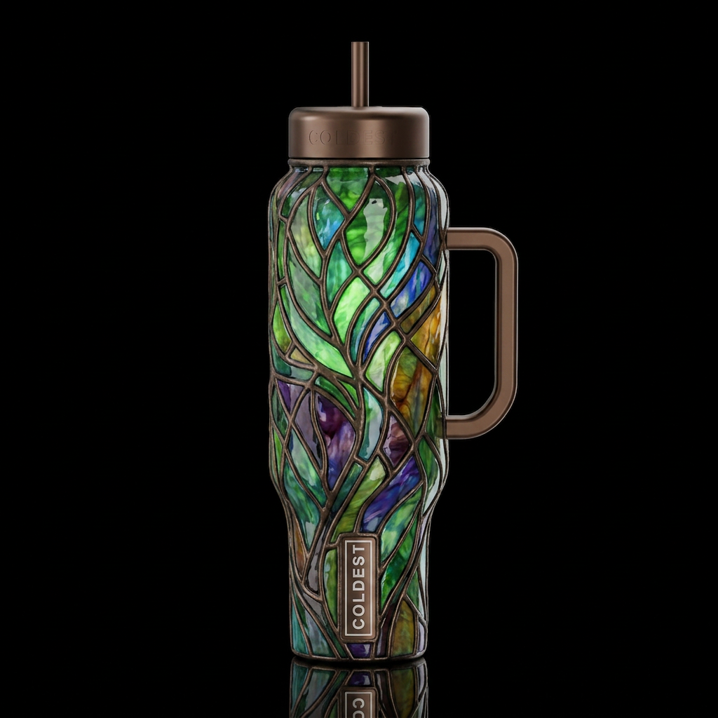 Uranium,, glossy, trompe-l'œil, beautiferous, drea... water bottle design