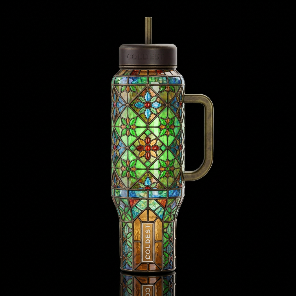 Uranium,, glossy, trompe-l'œil, beautiferous, drea... water bottle design
