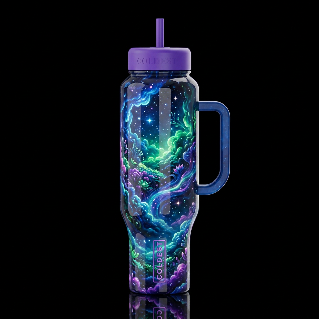Ambiance, glossy, trompe-l'œil, beautiferous, drea... water bottle design