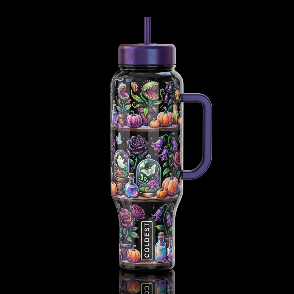Halloweenshelf, glossy,sugar, trompe-l'œil, beauti... water bottle design