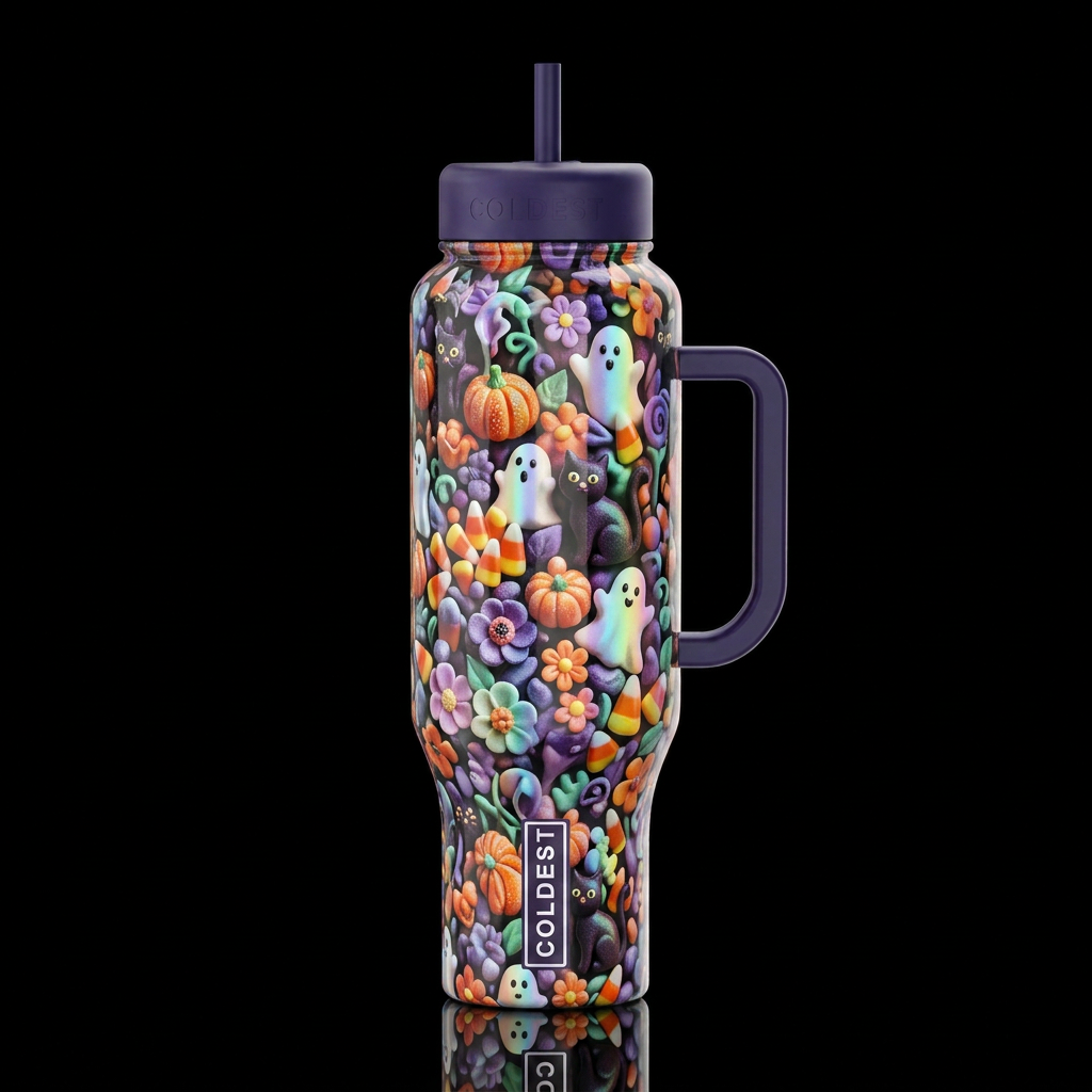 Halloweenshelf, glossy,sugar, trompe-l'œil, beauti... water bottle design