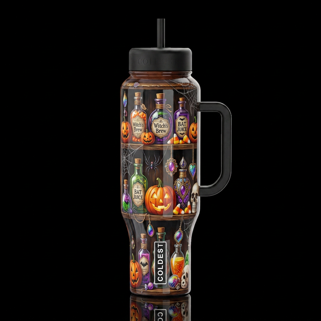 Halloweenshelf, glossy,sugar, trompe-l'œil, beauti... water bottle design