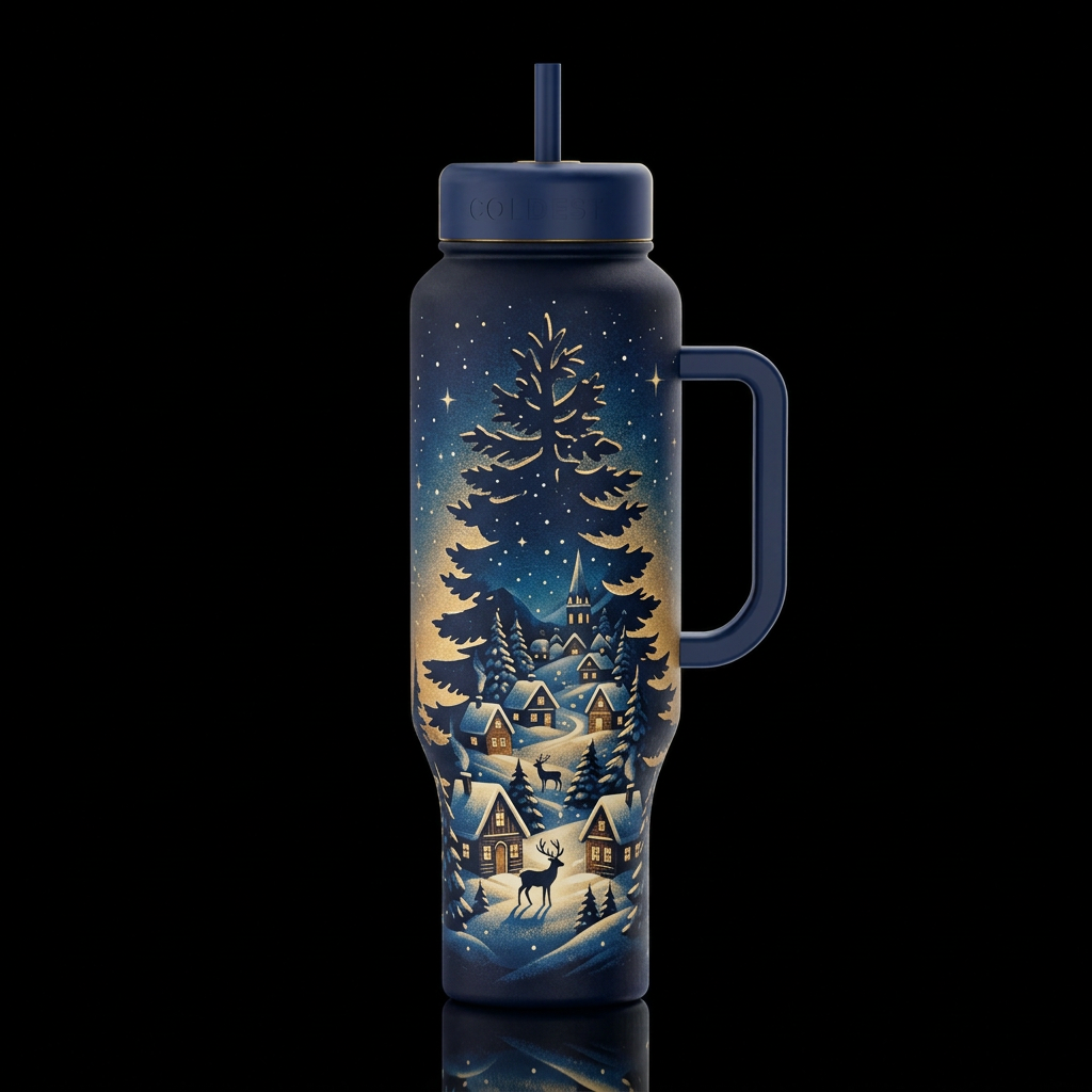 Centric composition, double exposure, sharp silhou... water bottle design