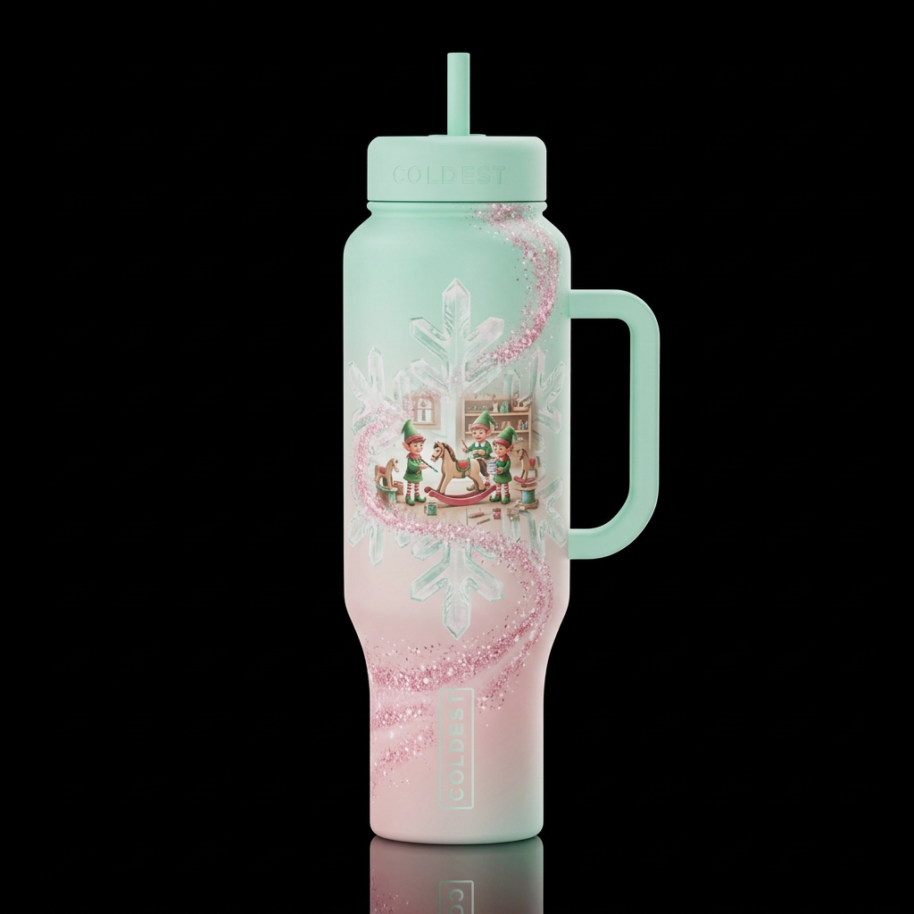 Centric composition, double exposure, soft crystal... water bottle design