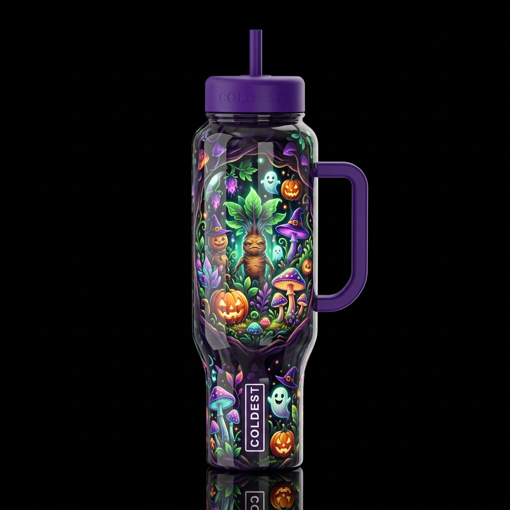 Herbology class, Halloween, glossy, glowie, trompe... water bottle design