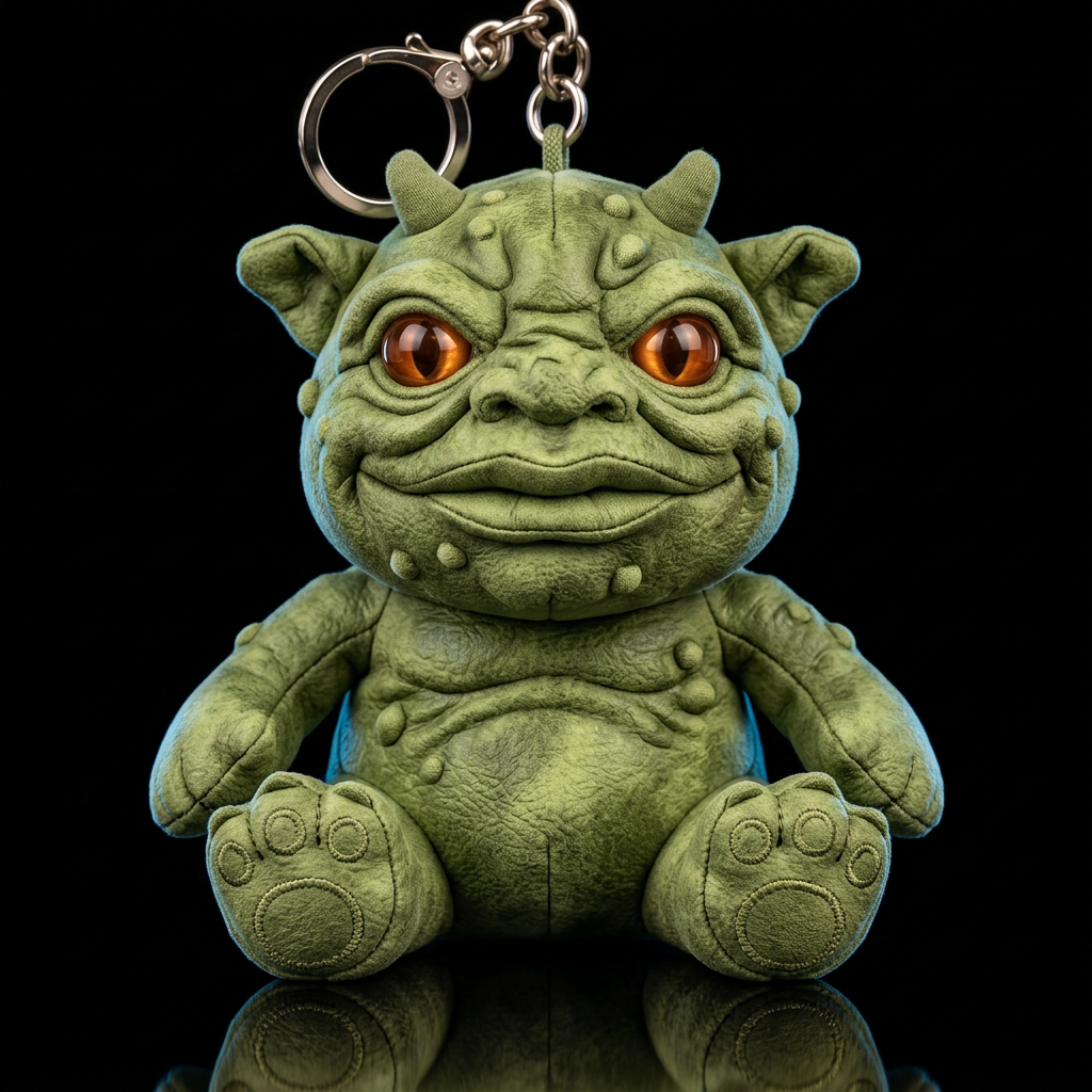 Boglin style with glowie, no shirt no hat water bottle design