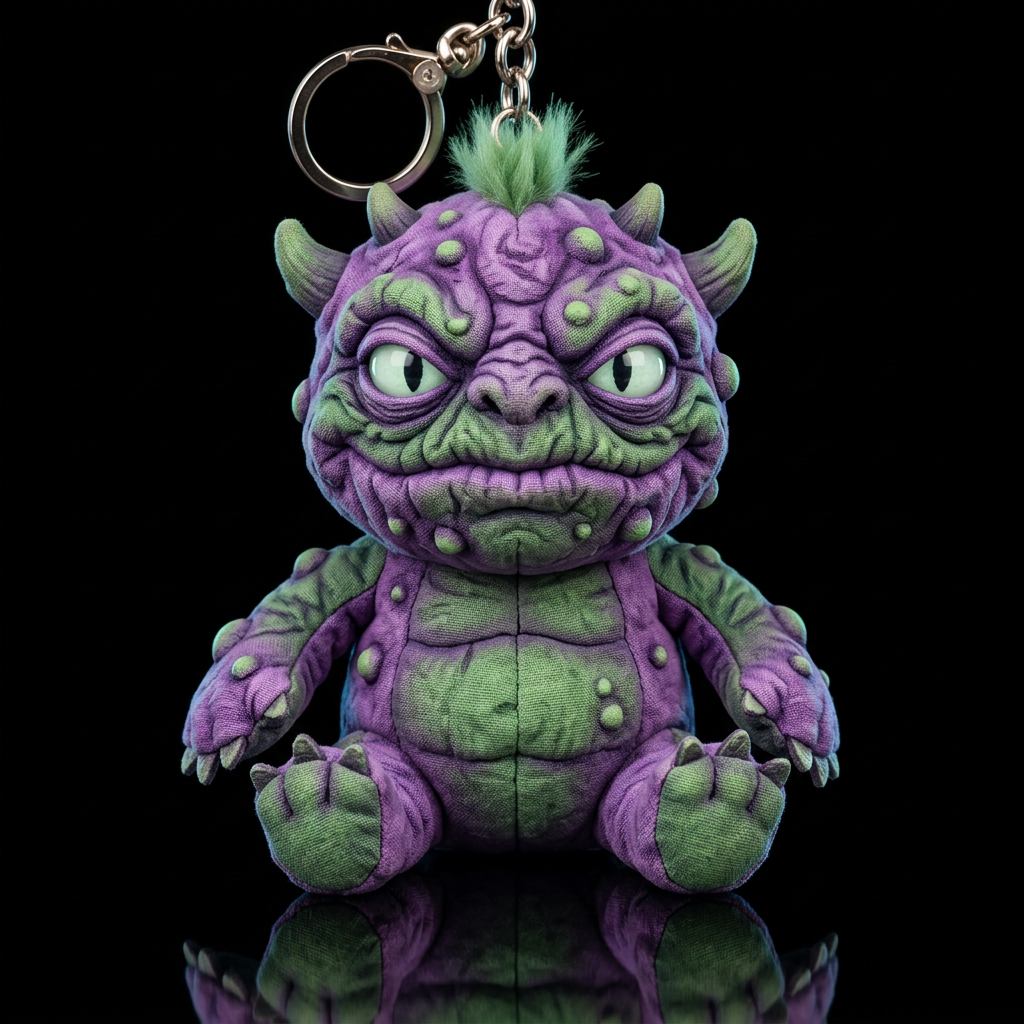 Boglin style with glowie, no shirt no hat,purple a... water bottle design