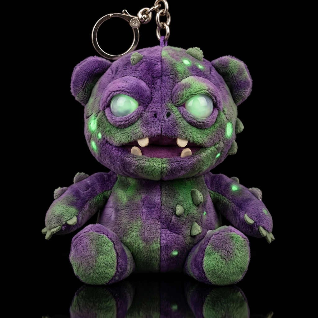 Boglin style with glowie, no shirt no hat,purple a... water bottle design