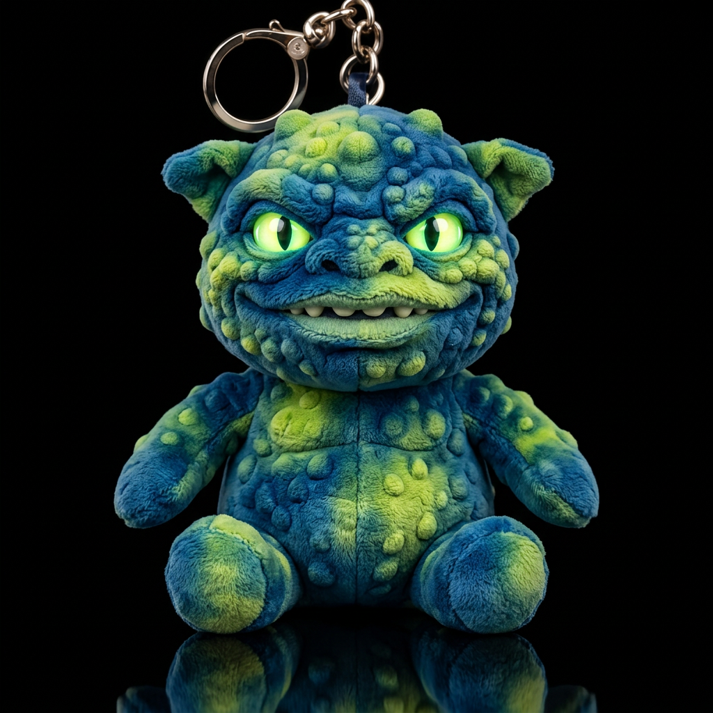 Boglin style with glowie, no shirt no hat,blue and... water bottle design