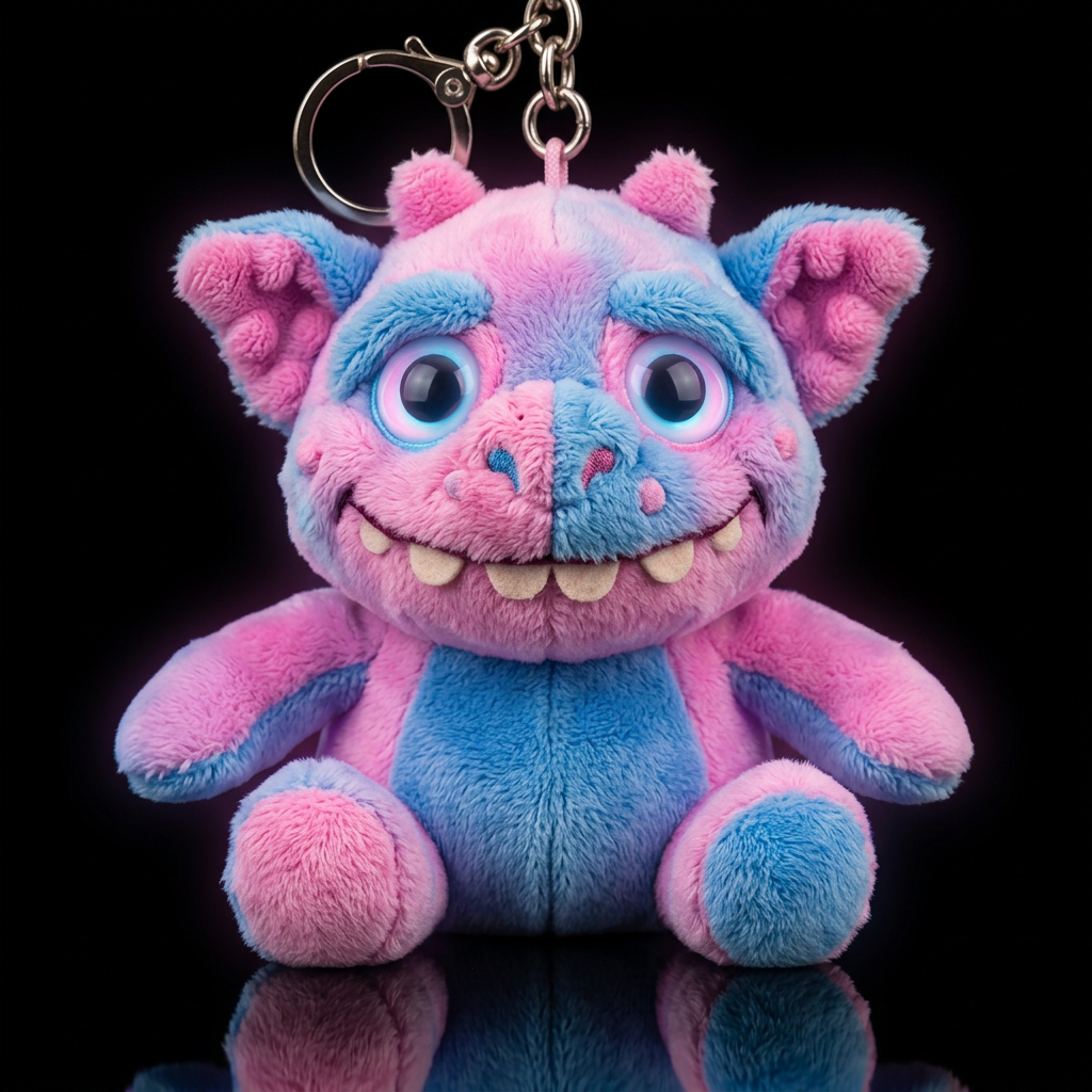 Boglin style with glowie, no shirt no hat,pink and... water bottle design