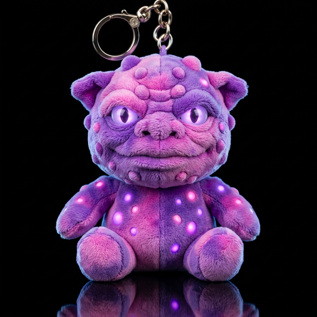 Boglin style with glowie, no shirt no hat,purple a... water bottle design