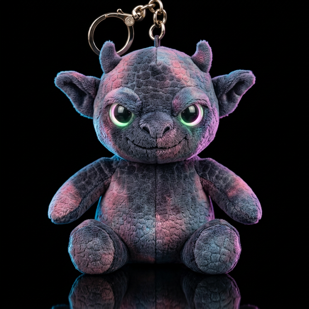 Boglin style with glowie, no shirt no hat,, neon, ... water bottle design