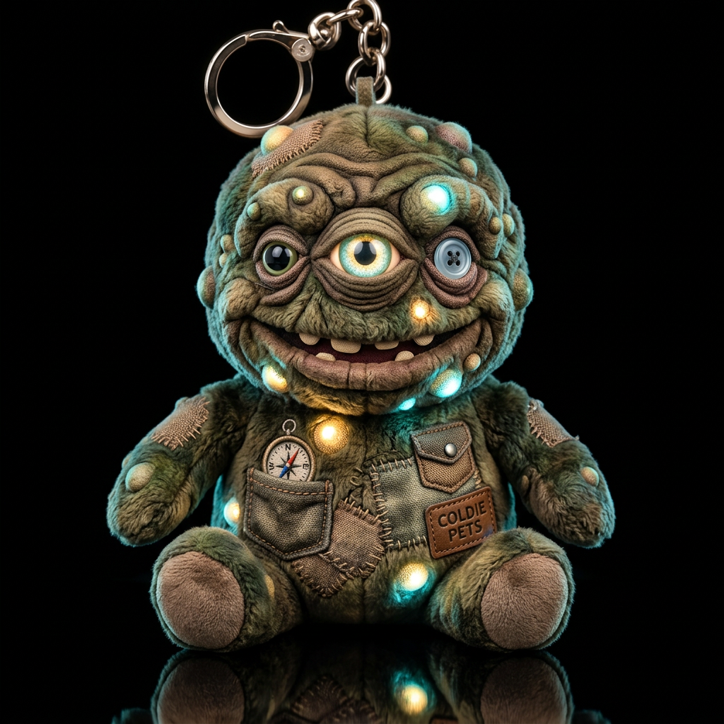 Boglin style with glowie, no shirt no hat,, trompe... water bottle design