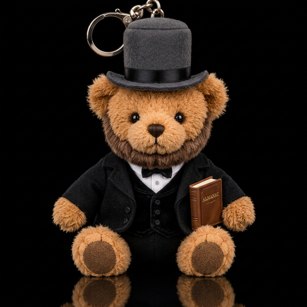 Abe Lincoln bear wearing his top hat and suit hold... water bottle design